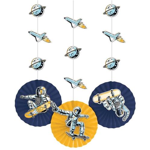Space Party Hangdecoratie 91cm 3st, Hobby en Vrije tijd, Feestartikelen, Nieuw, Verzenden