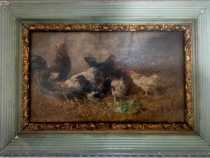 Franse school (XIX) - Tableau peinture huile sur panneau, Antiquités & Art, Art | Peinture | Classique