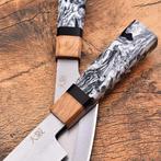 Keukenmes - Kitchen knife set - Leren tas inbegrepen - Hars,