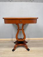 Bijzettafel in harp-model met lade - Bijzettafel - Hout, Antiek en Kunst