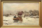 Jan Wolski (1907-1990) - A Man on a sled pulled by a horse