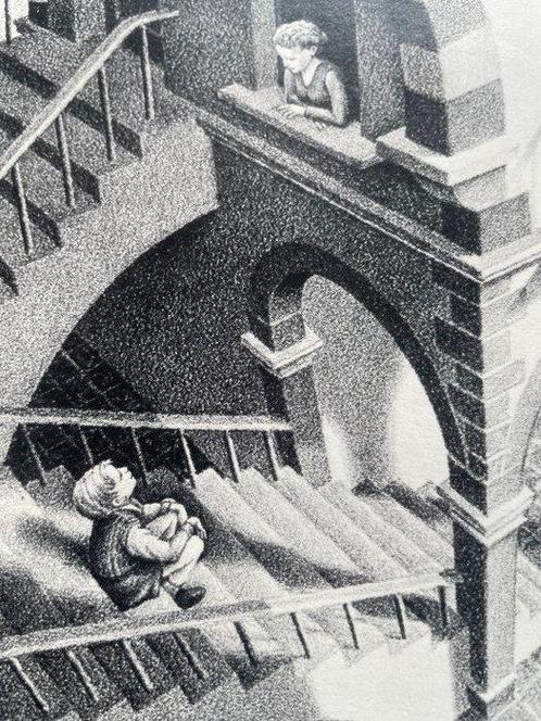 M.C. Escher (1898-1972) - High and Low (Boven en Onder), Antiek en Kunst, Antiek | Overige Antiek