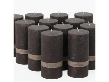 Veiling - 12x Essentials | Kaarsen Antraciet (7x14 cm) beschikbaar voor biedingen