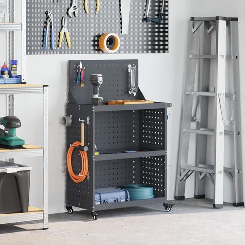 vidaXL Gereedschapswagen Antraciet 65 x 35 x 111 cm, Doe-het-zelf en Bouw, Gereedschapskisten, Nieuw, Verzenden