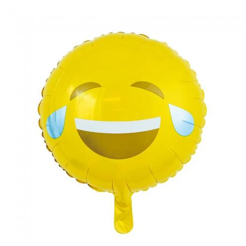 Helium Ballon Emoji Lach 45cm leeg, Hobby en Vrije tijd, Feestartikelen, Nieuw, Verzenden