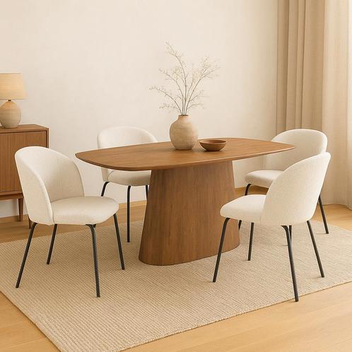 Mangohouten Eettafel Mick Deens ovaal 210×100 cm, Huis en Inrichting, Tafels | Eettafels, Nieuw, Overige houtsoorten, Ovaal, Verzenden