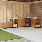 vidaXL Keukenopslag met plank met opslag Roestig 60 x 50 x, Verzenden