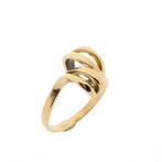 Gouden fantasie ring (gouden ring, geelgoud, dames ring), Gebruikt, Overige kleuren, Ophalen of Verzenden, Kleiner dan 17
