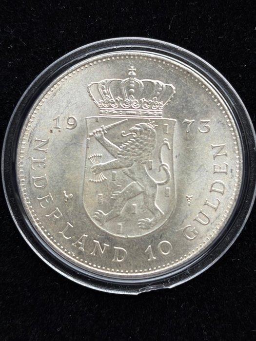 Nederland. Juliana. 10 Gulden 1973 (Zonder minimumprijs), Timbres & Monnaies, Monnaies | Pays-Bas