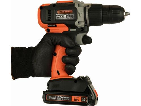 BLACK+DECKER 18V - Accuklopboor 1.5Ah met lader - 2, Huis en Inrichting, Woonaccessoires | Overige, Zo goed als nieuw, Verzenden