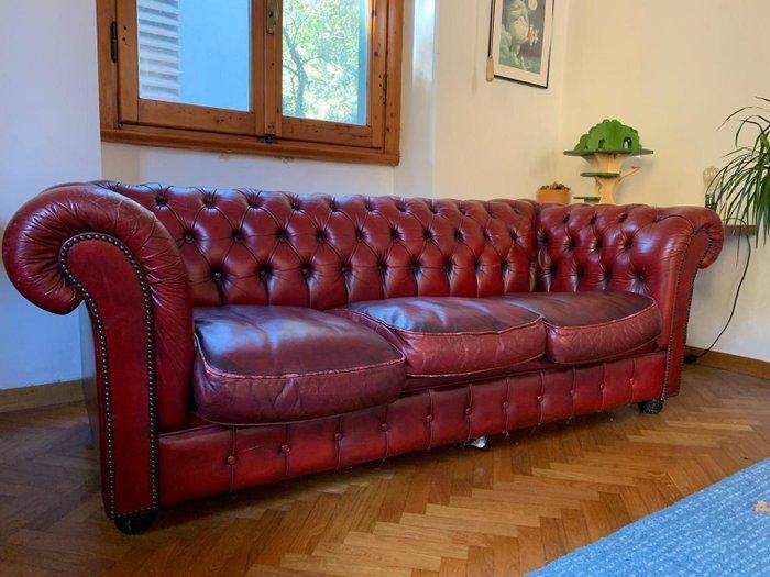 Sofa - Leder - Chesterfield 3-zits, Antiek en Kunst, Curiosa en Brocante