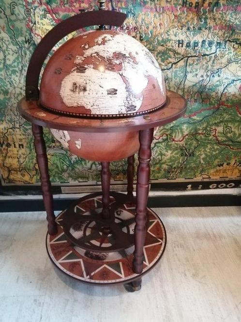 Globe bar - Hout - Globebar Barglobe, Antiek en Kunst, Curiosa en Brocante