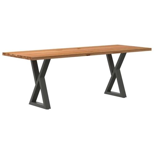 vidaXL Eettafel rechthoekig 220x80x74 cm massief eikenhout, Huis en Inrichting, Tafels | Eettafels, Nieuw, Verzenden