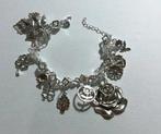 Zonder Minimumprijs - Armband Zilver - bedels, bloemen en, Handtassen en Accessoires, Armbanden, Nieuw