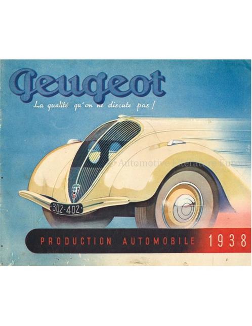1938 PEUGEOT PROGRAMMA BROCHURE FRANS, Livres, Autos | Brochures & Magazines