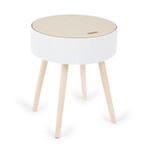 Table de nuit ronde - blanc - 38 x 47,5 cm (Ø x h), Maison & Meubles, Verzenden, Neuf