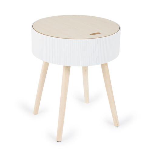 Table de nuit ronde - blanc - 38 x 47,5 cm (Ø x h), Huis en Inrichting, Woonaccessoires | Overige, Verzenden