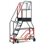 Gebruikte Bordestrap aluminium stellingtrap enkelzijdig, 4, Doe-het-zelf en Bouw, Ladders en Trappen, Ophalen of Verzenden, Gebruikt