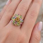 Zonder minimumprijs - Ring Verguld Toermalijn - 18kt goud, Handtassen en Accessoires, Ringen, Nieuw