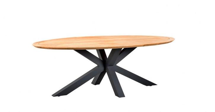 Suns Madre tuintafel met ovaal teak blad 220 x 130 cm SALE |, Tuin en Terras, Tuinsets en Loungesets