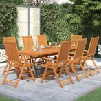 vidaXL 9-delige Tuinset massief acaciahout, Tuin en Terras, Tuinsets en Loungesets, Verzenden, Nieuw, Tuinset