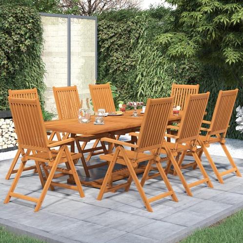 vidaXL 9-delige Tuinset massief acaciahout, Tuin en Terras, Tuinsets en Loungesets, Tuinset, Nieuw, Verzenden