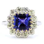 Ring - 14 karaat Geel goud, Witgoud - 3.04ct. tw. Tanzaniet, Nieuw
