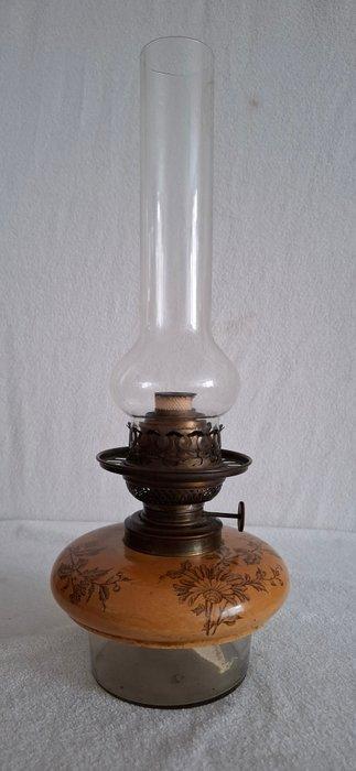 V.F.W. Schutz 20 Cylinder - Olielamp - Glas, Messing,, Antiek en Kunst, Curiosa en Brocante
