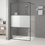 vidaXL Inloopdouchewand 115x195 cm halfmat ESG-glas zwart, Doe-het-zelf en Bouw, Verzenden, Nieuw