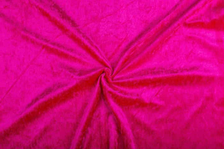 Velours fuchsia stof - 10m rol - Polyester - ACTIE!, Hobby en Vrije tijd, Stoffen en Lappen, Verzenden