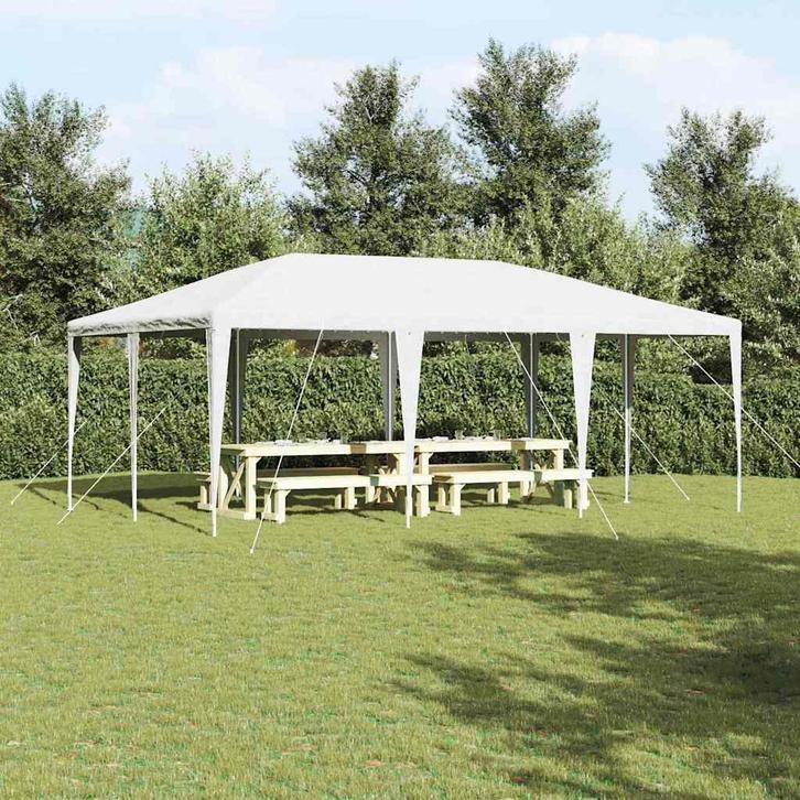 vidaXL Partytent Wit Groot (400 x 600 x 270 cm) Polyester en, Tuin en Terras, Partytenten, Nieuw, Verzenden