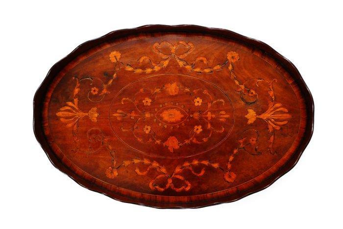 Handvervaardigd - Dienblad - Zeer fraai groot mahonie houten, Antiek en Kunst, Antiek | Overige Antiek