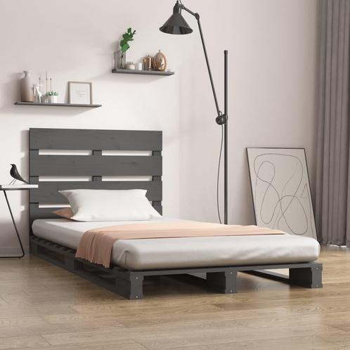vidaXL Bedframe massief grenenhout grijs 100x200 cm, Maison & Meubles, Chambre à coucher | Lits, Envoi
