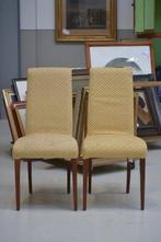 Stoel - Hout, Textiel - Paar gestoffeerde stoelen
