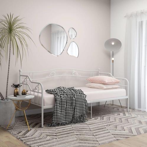vidaXL Slaapbank metaal wit 90x200 cm, Huis en Inrichting, Slaapkamer | Bedden, Nieuw, Verzenden
