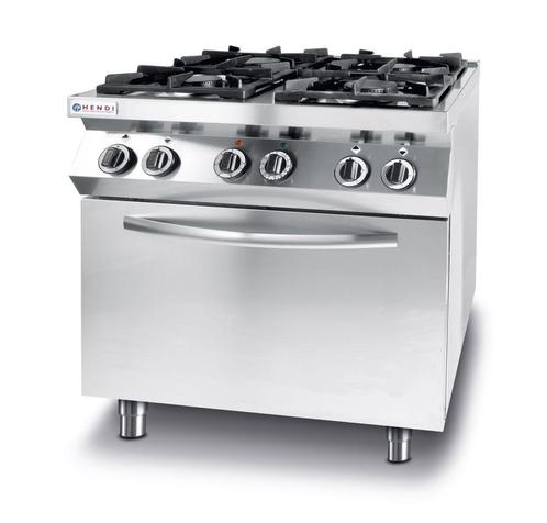 Gasfornuis 4 Pits Met Heteluchtoven GN 1/1 Hendi Kitchen Lin, Zakelijke goederen, Horeca | Keukenapparatuur, Ophalen of Verzenden