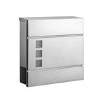 Brievenbus met Krantenvak Zilver - Modern | Retour Deal |..., Verzenden, Nieuw, Wandbrievenbus