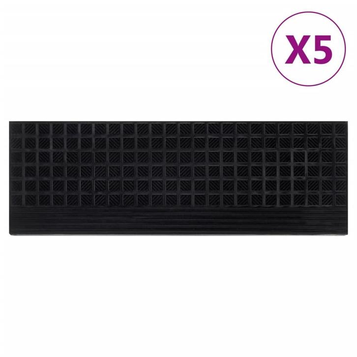 vidaXL Trapmatten 5 st 25x75 cm rubber, Doe-het-zelf en Bouw, Ladders en Trappen, Nieuw, Verzenden