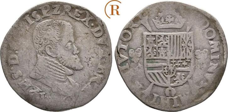 1/5 Ecu Muenzzeichen Hand Antwerpen 1566 Brabant: Philipp..., Postzegels en Munten, Munten | Europa | Niet-Euromunten, België