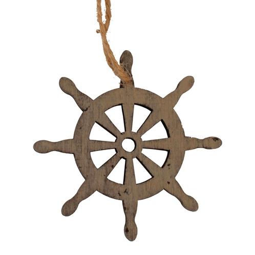 HANGER STUURWIEL Hout 7cm.+16cm. TOUW HANGER ANKER, Hobby en Vrije tijd, Knutselen, Nieuw