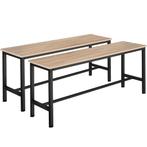 tectake 2 Zitbanken Fairfield - Industrieel licht hout, eike, Dieren en Toebehoren, Hondenhokken, Verzenden, Nieuw