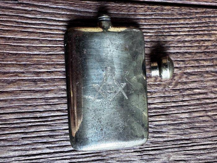 WWI Masonic Trench Copper Flask - Flasque - Étain, Cuivre, Collections, Objets militaires | Général