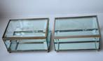 Sieradendoos (2) - glazen dozen/handwerk - brass - glass -, Antiek en Kunst