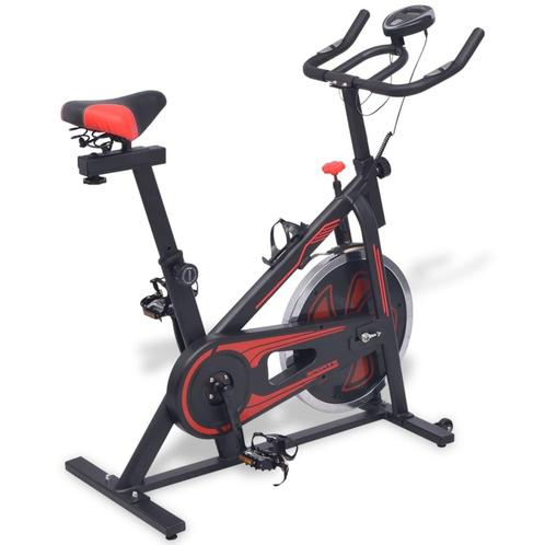 vidaXL Hometrainer met hartslagsensoren zwart en rood, Sport en Fitness, Fitnessapparatuur, Nieuw, Verzenden