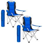 tectake Kampeerstoel bekleed - blauw, Set van 2, Caravans en Kamperen, Verzenden, Nieuw