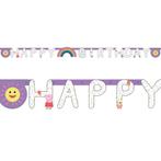 Peppa Pig Letterslinger Happy Birthday 1,7m, Nieuw, Verzenden