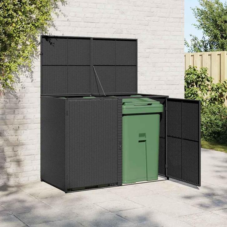 vidaXL Containerberging dubbel 148x80x111 cm poly rattan, Jardin & Terrasse, Abris de jardin, Envoi