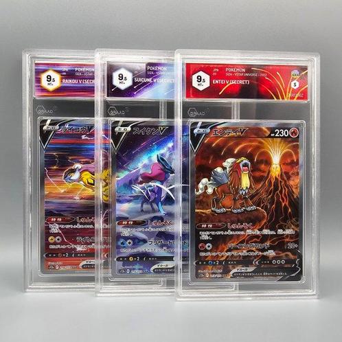 Tris Entei/Suicune/Raikou (Secret Rare) SAR - 3 Graded card, Hobby en Vrije tijd, Verzamelkaartspellen | Pokémon