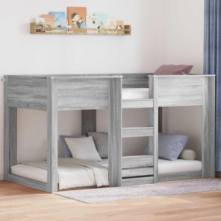 vidaXL Stapeld bed voor kids Grijs Sonoma 100 x 200 cm, Maison & Meubles, Chambre à coucher | Lits, Envoi