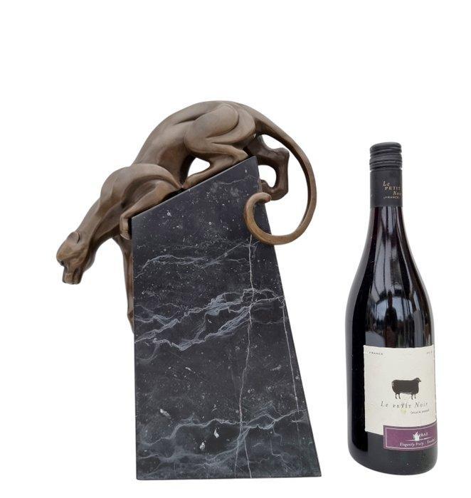 sculptuur, Bronzen panther - 35 cm - Brons, Marmer, Antiek en Kunst, Kunst | Designobjecten